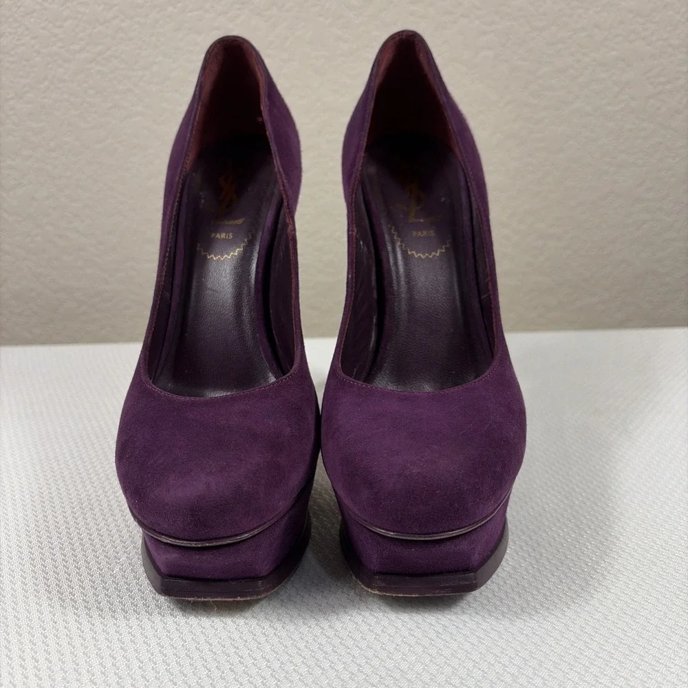 YVES SAINT LAURENT Tribute Two Suede Platform Pumps SZ 36 - Picture 10 of 10